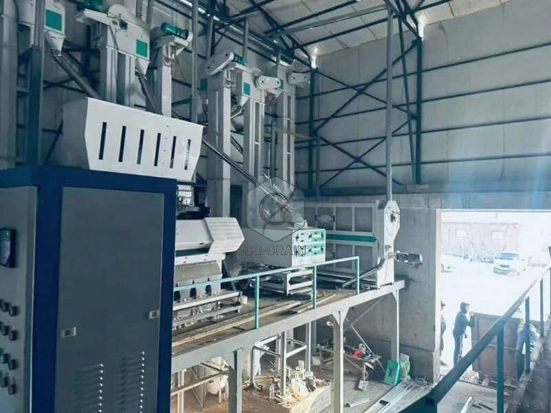 Máquina_completa_de_molino_de_arroz_de_80t_en_Uzbekistán 8