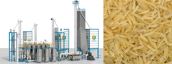 proceso de producción de arroz precocido